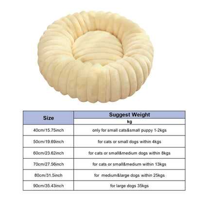 Round Pet Bed for Large Dogs &amp; Cats – Winter Warm Sofa Bed, Washable, Cozy All-Season Dog Bed