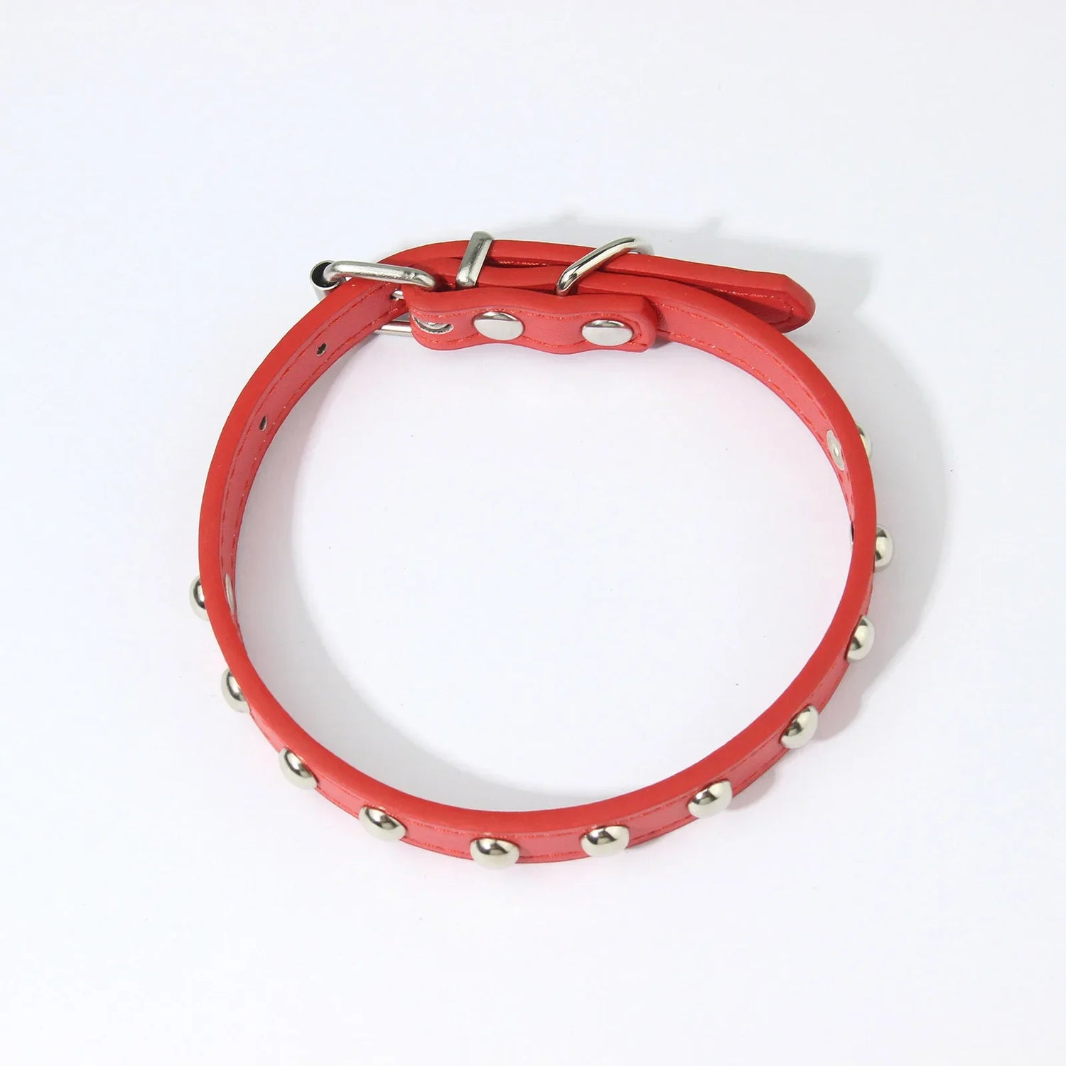 Rivet Anti-Bite Leather Dog &amp; Cat Collar – Durable Studded Collar - Pet Neck Strap
