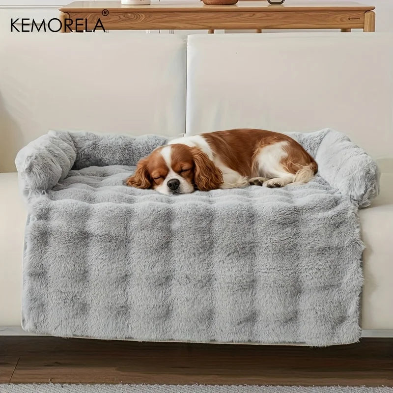 Luxury Plush Pet Mattress Bed for Medium Dogs – Thick Warm Imitation Rabbit Fur Dog Bed with Pillow, Anti-Slip &amp; Scratch-Resistant | Magnolia Pet
