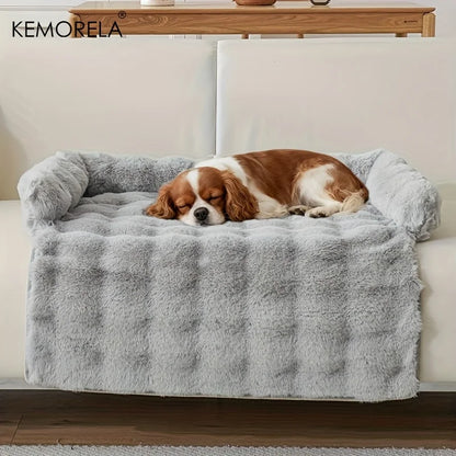 Luxury Plush Pet Mattress Bed for Medium Dogs – Thick Warm Imitation Rabbit Fur Dog Bed with Pillow, Anti-Slip &amp; Scratch-Resistant | Magnolia Pet