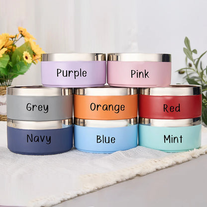 Personalized Dog Food &amp; Water Bowls - Custom Stainless Steel Pet Accessory for Dogs and Cats