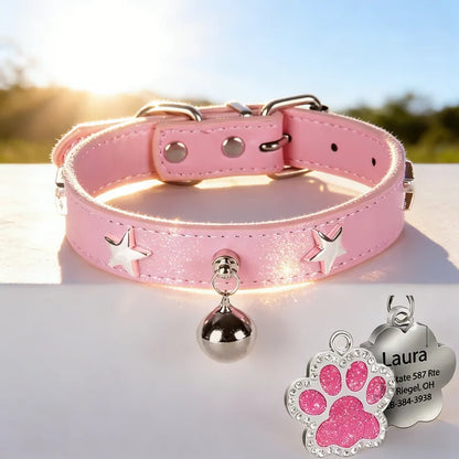 Fashionable Elegant Pet Leather Collar – Adjustable Collar for Small &amp; Medium Dogs and Cats, Durable Walking &amp; Training Pet Accessory