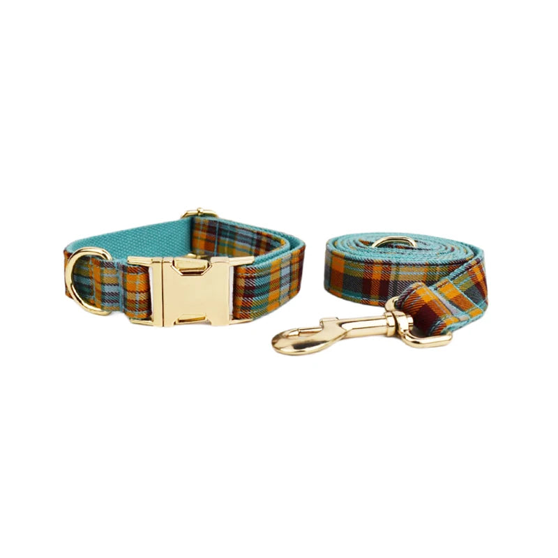 High Quality Custom Cotton Dog Collar, Leash &amp; Harness Set – Personalized Pet Accessories with Bow
