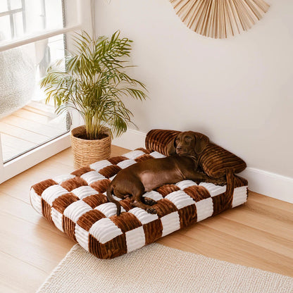 Handmade Plush Orthopedic Dog Bed – Warm, Soft Support with Pillow for Large &amp; Medium Dogs
