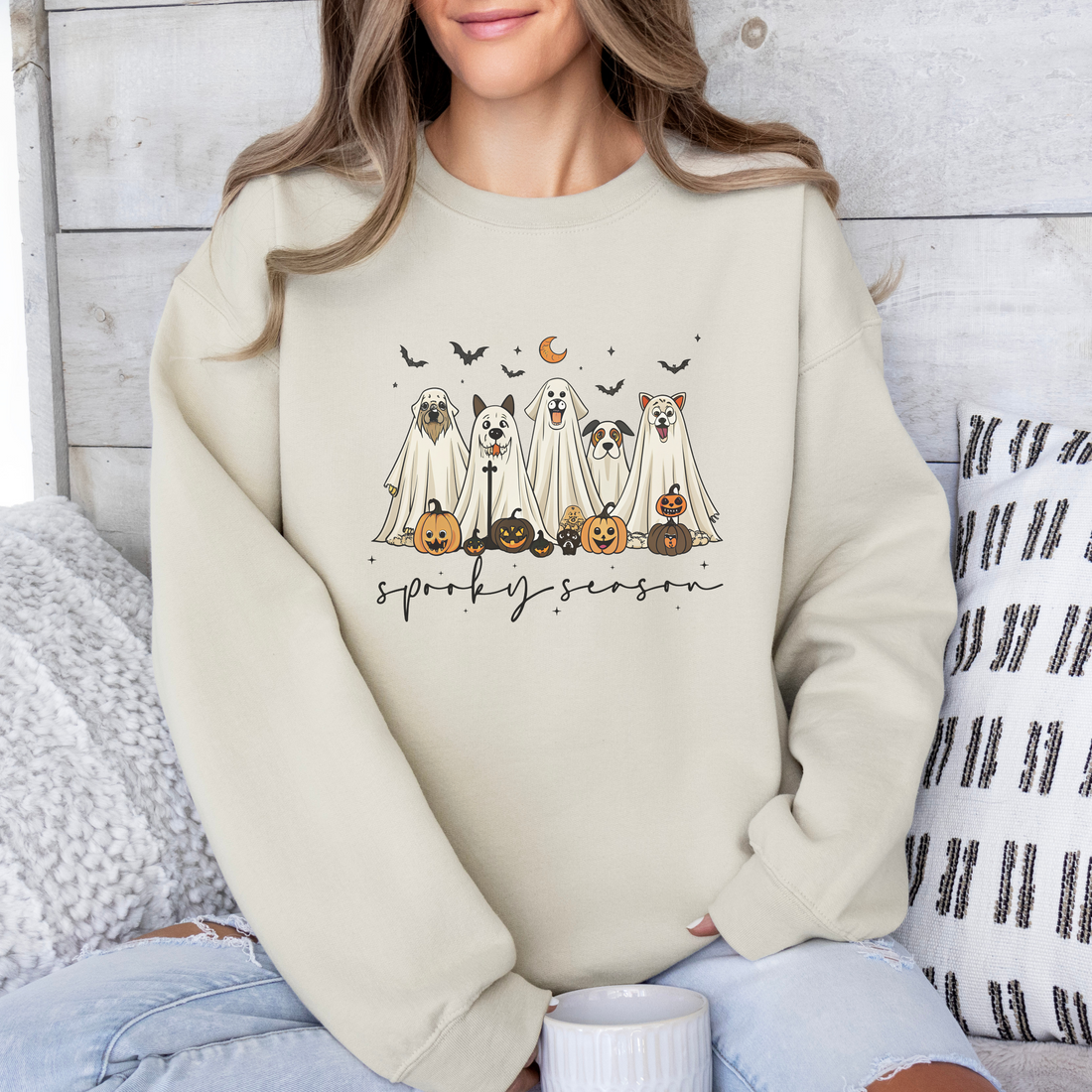 Custom Spooky Season Dog Sweatshirt-Halloween Dog Lover Apparel