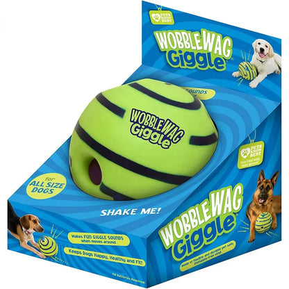 Wobble Wag Giggle Glow Ball Interactive Dog Toy Fun Giggle Sounds When Rolled or Shaken Pets Know Best As Seen On TV My Magnolia Shop