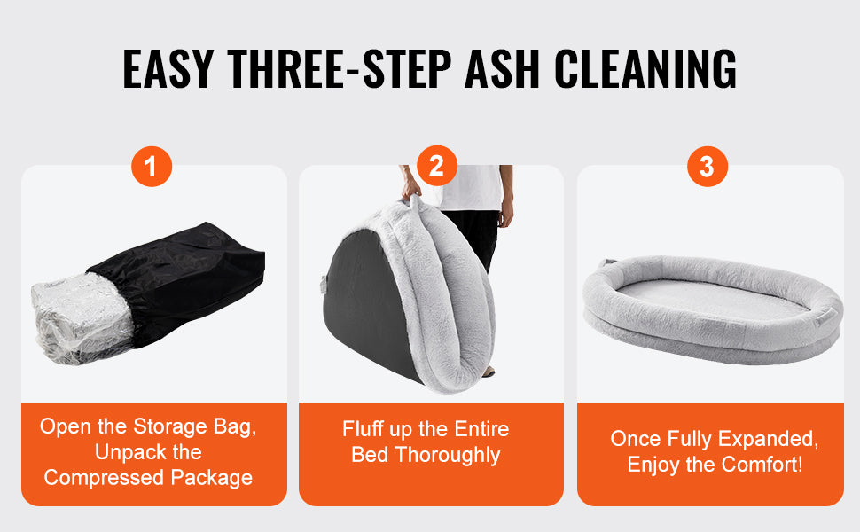 Human Dog Bed – Cozy Bedding with Washable Cover, Orthopedic Egg Foam