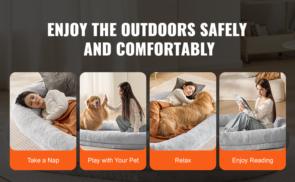 Human Dog Bed – Cozy Bedding with Washable Cover, Orthopedic Egg Foam