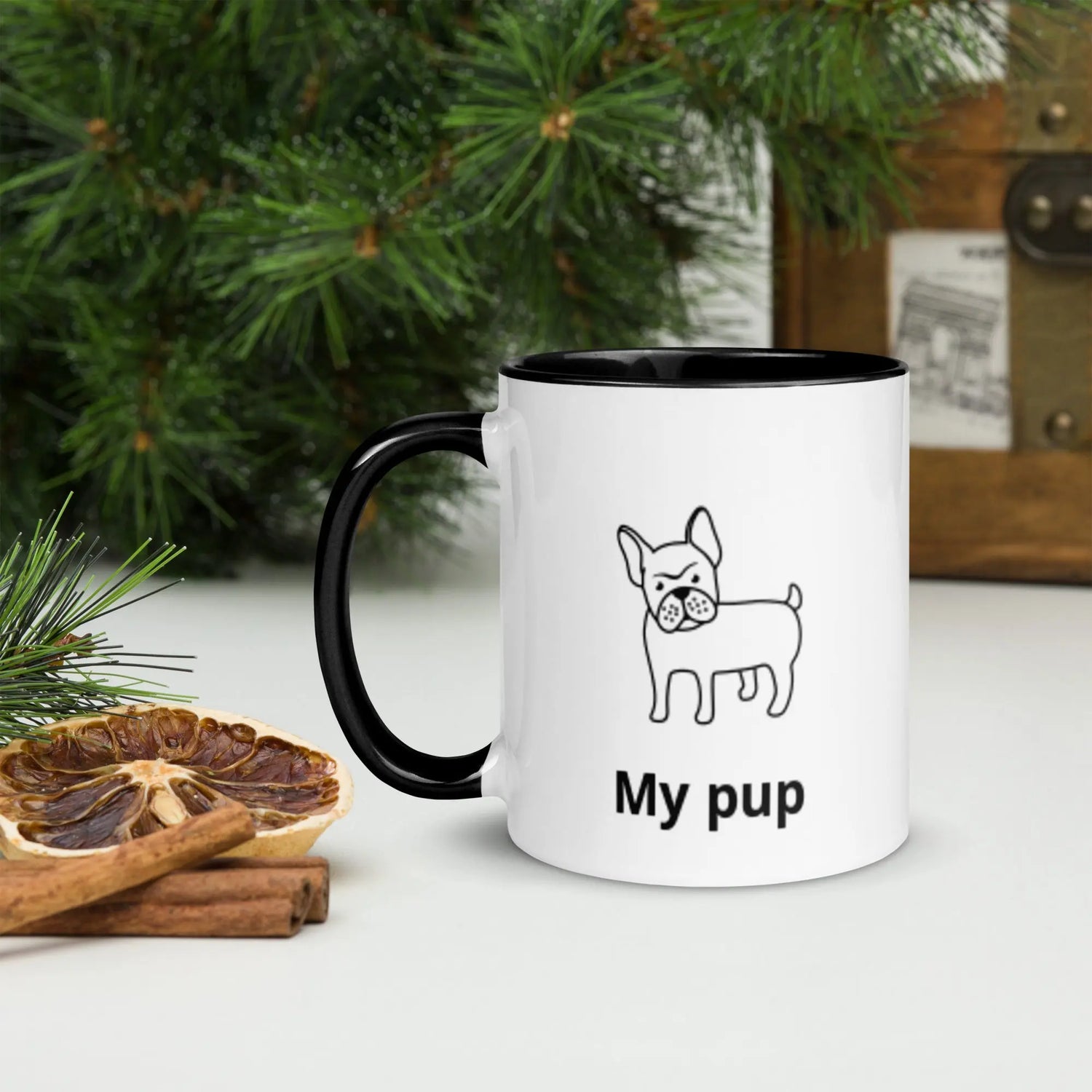 Custom &quot;My Pup&quot; Coffee Mug with Color Inside MyMagnoliaShop