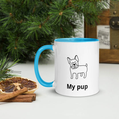 Custom &quot;My Pup&quot; Coffee Mug with Color Inside MyMagnoliaShop