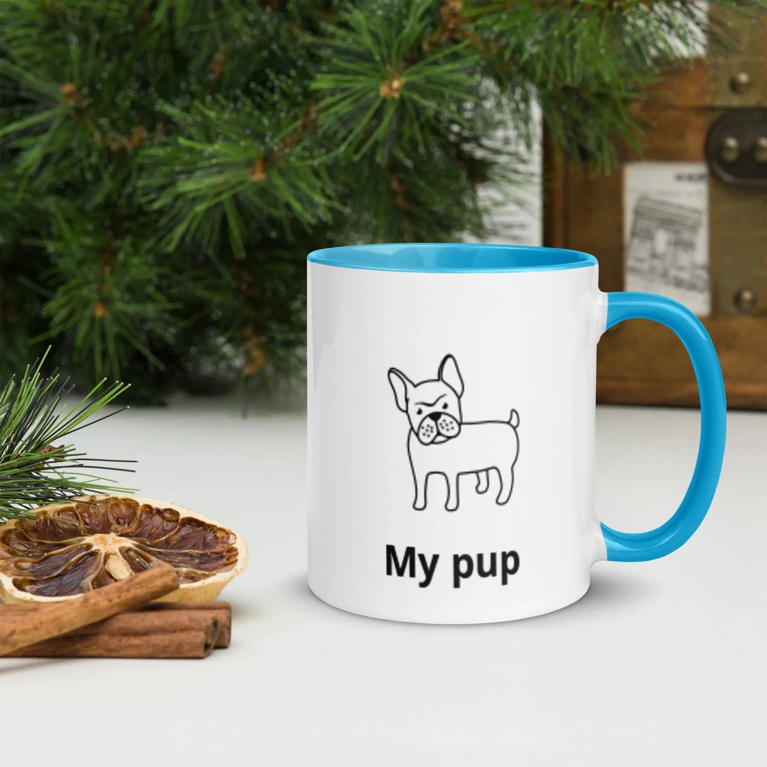 Custom &quot;My Pup&quot; Coffee Mug with Color Inside MyMagnoliaShop