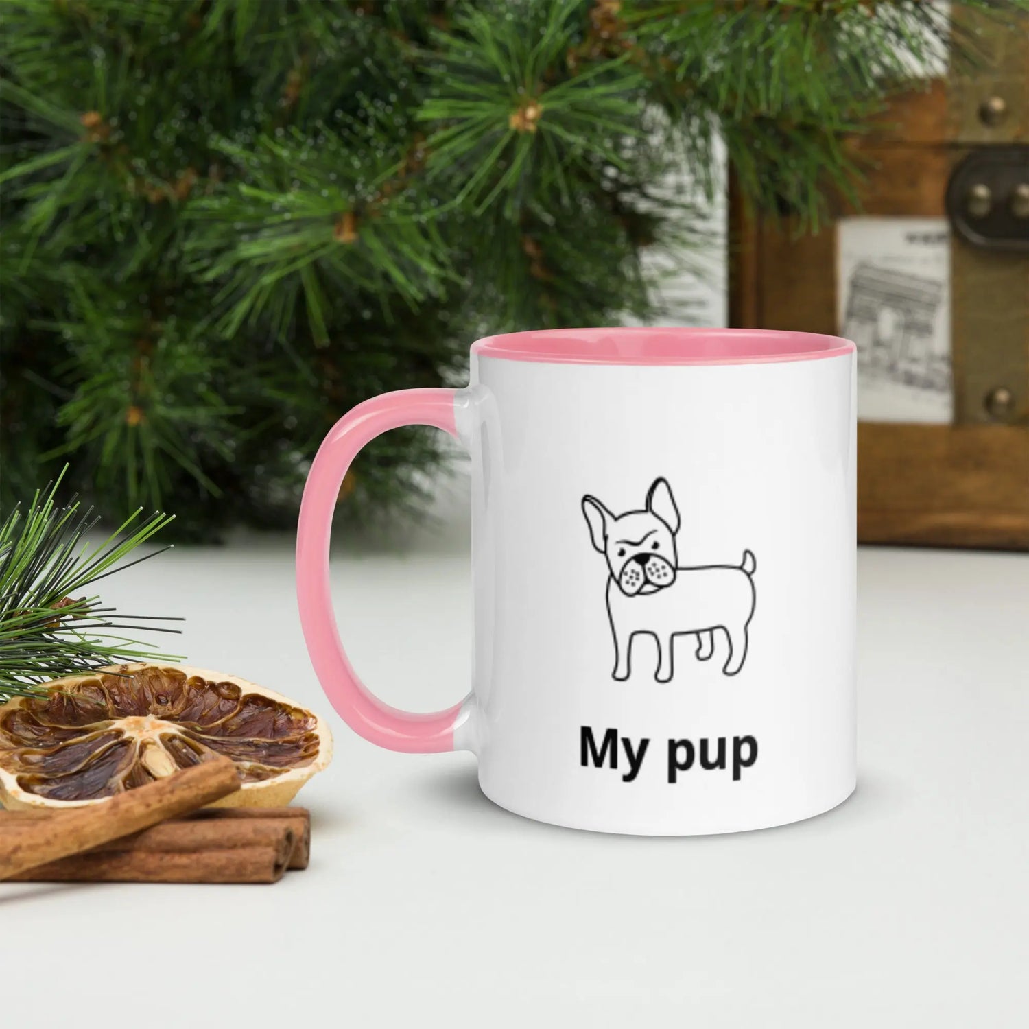 Custom &quot;My Pup&quot; Coffee Mug with Color Inside MyMagnoliaShop