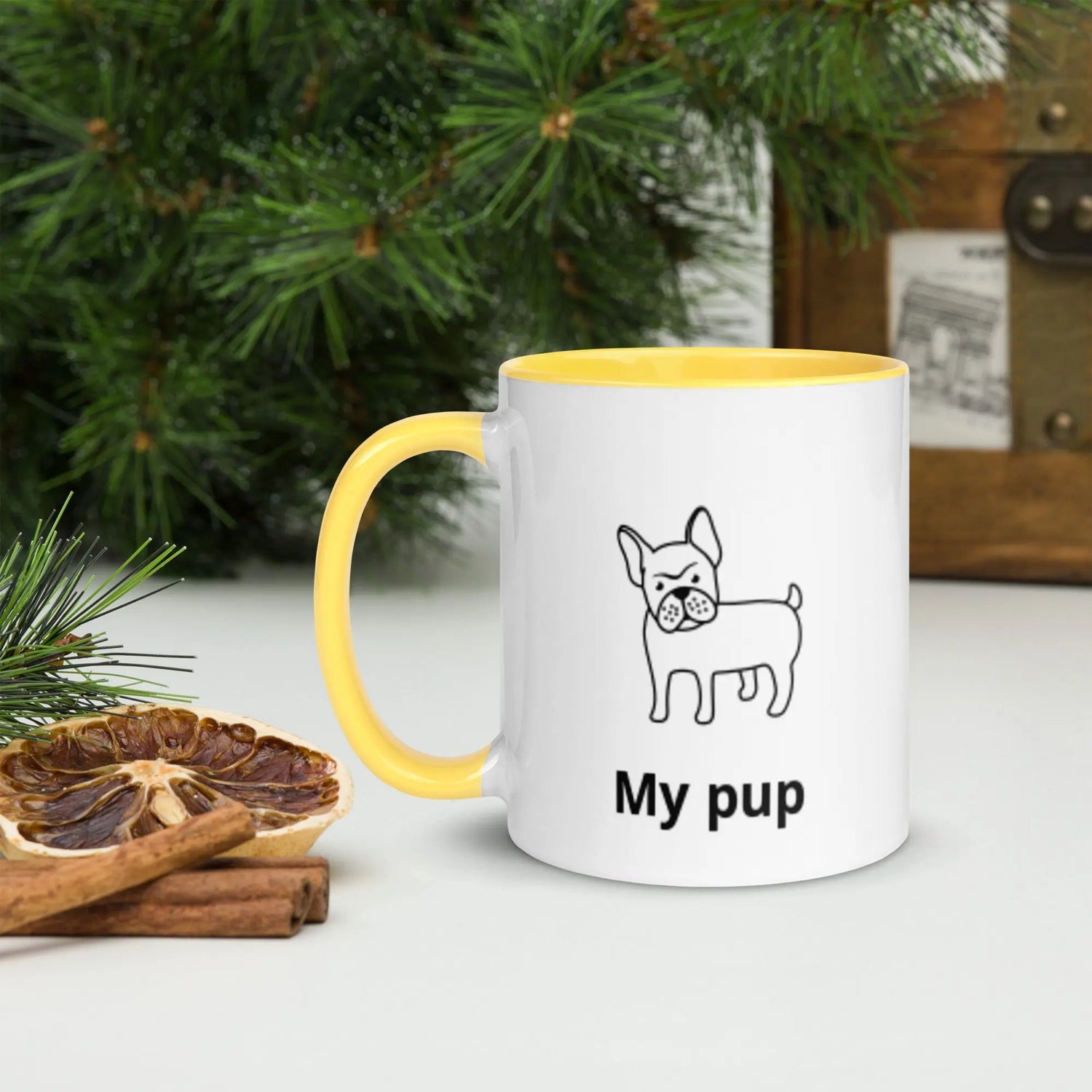 Custom &quot;My Pup&quot; Coffee Mug with Color Inside MyMagnoliaShop